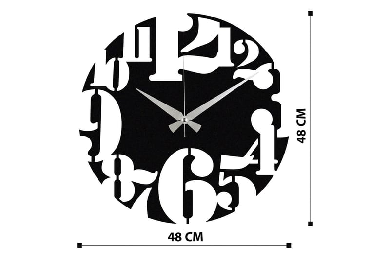 Enzoclock - S001 - Svart - Inredning - Väggdekor - Väggklocka & väggur