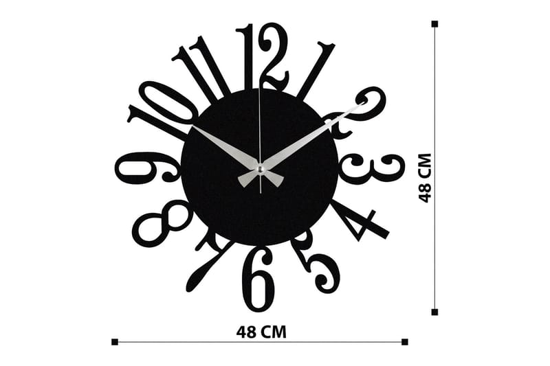 Enzoclock - S005 - Svart - Inredning - Väggdekor - Väggklocka & väggur