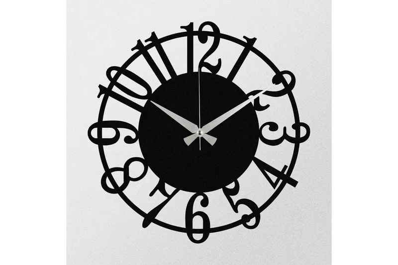 Enzoclock - S006 - Svart - Inredning - Väggdekor - Väggklocka & väggur