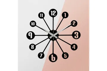 Enzoclock - S014 - Svart - Inredning - Väggdekor - Väggklocka & väggur