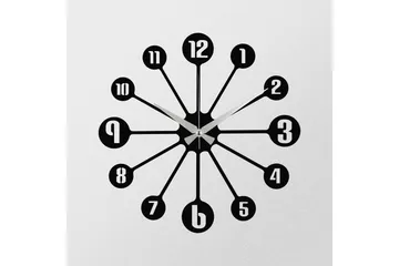 Enzoclock - S014 - Svart - Inredning - Väggdekor - Väggklocka & väggur