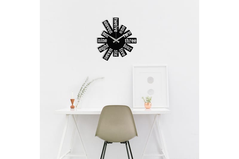 Enzoclock - S020 - Svart - Inredning - Väggdekor - Väggklocka & väggur