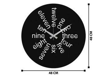 Hati - Svart - Inredning - Väggdekor - Väggklocka & väggur
