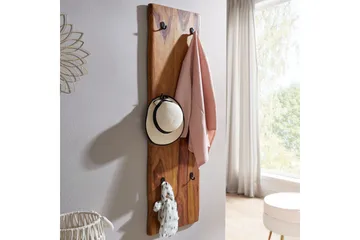 Kapprum Wohnling Väggmonterad klädhängare i massivt trä 2-radig krokslåda - Förvaring - Klädförvaring - Klädhängare - Krokar