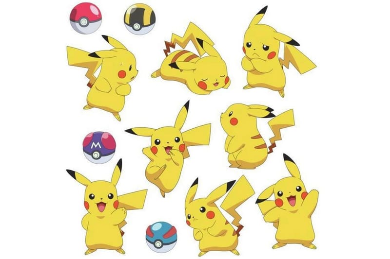 Pokemon Pikachu Limma&Ta Bort Väggklistermärke - Väggklistermärken & wallstickers