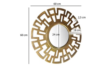 Spegel Wohnling Art Deco Rund 60 cm Modern - Inredning - Väggdekor - Dekorplast & kakeldekor