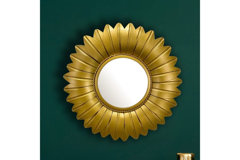 Spegel Wohnling Blomstil metallram rund 60 cm - Inredning - Väggdekor - Dekorplast & kakeldekor