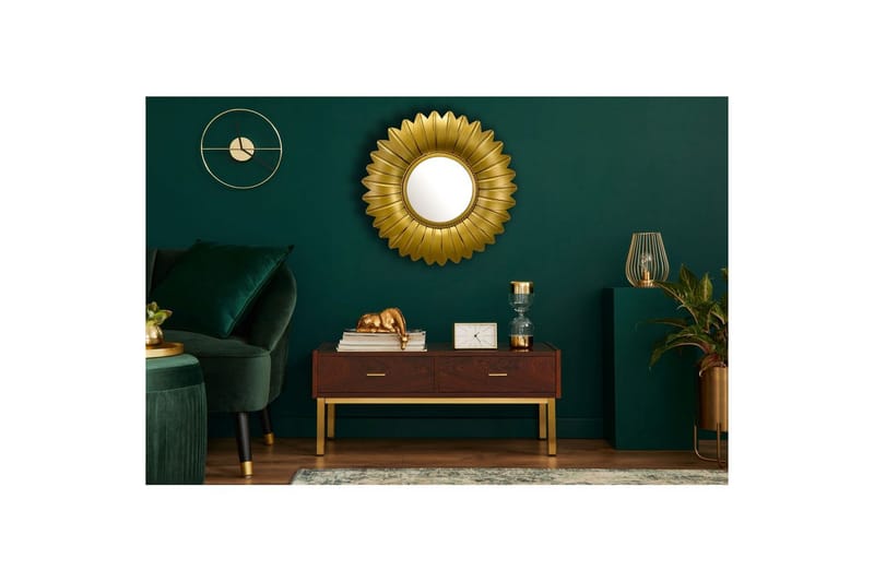 Spegel Wohnling Blomstil metallram rund 60 cm - Inredning - Väggdekor - Dekorplast & kakeldekor