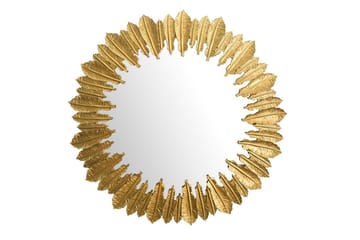 Spegel Wohnling Fjädrar metallram rund 68 cm modern - Inredning - Väggdekor - Dekorplast & kakeldekor