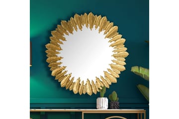 Spegel Wohnling Fjädrar metallram rund 68 cm modern - Inredning - Väggdekor - Dekorplast & kakeldekor