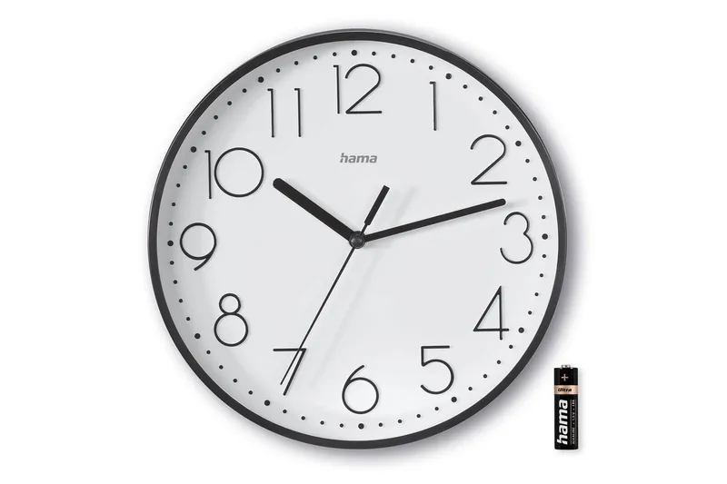 Väggklocka Hama Salina 22 cm - Svart - Inredning - Väggdekor - Väggklocka & väggur