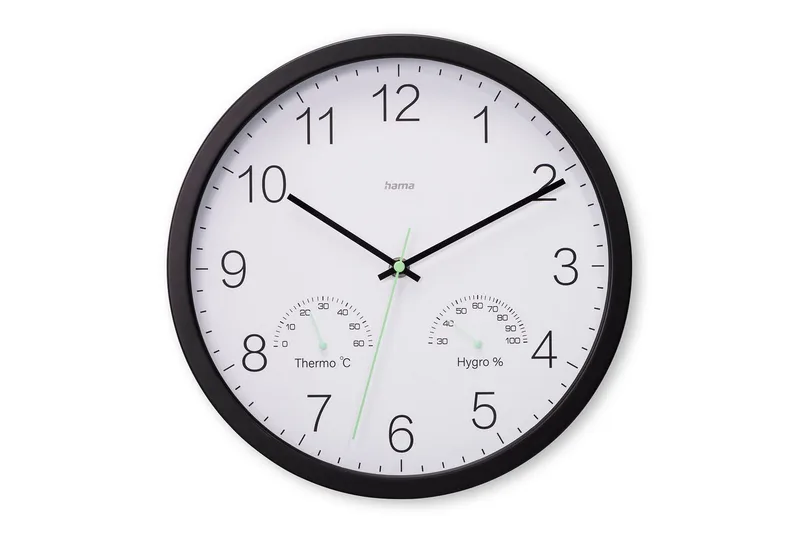Väggklocka Hama Santorini 30 cm Svart, Svart