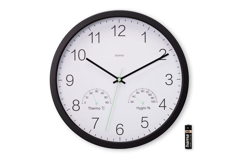 Väggklocka Hama Santorini 30 cm Svart - Svart - Inredning - Väggdekor - Väggklocka & väggur