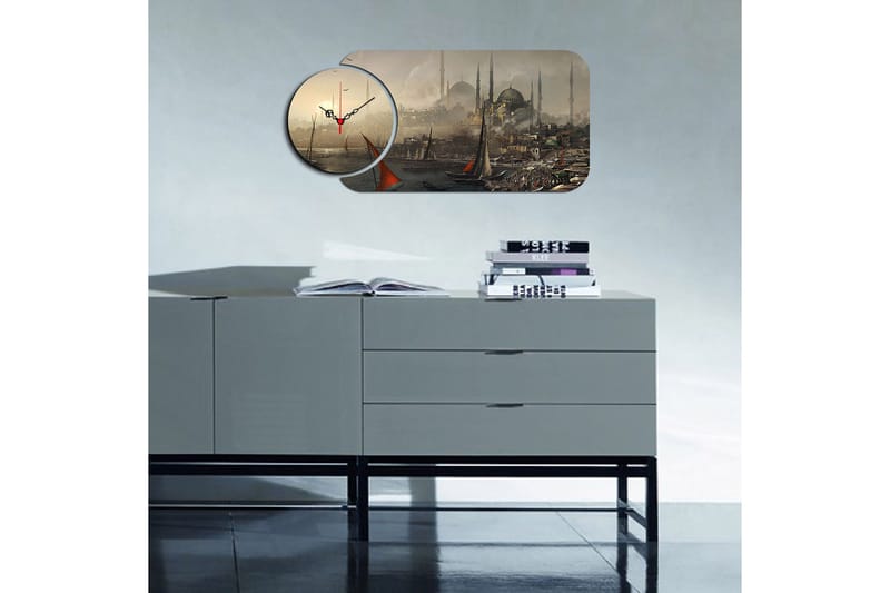 2-Delar - Flerfärgad - Inredning - Väggdekor - Väggklocka & väggur