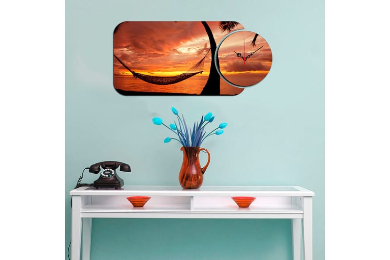 2-Delar - Flerfärgad - Inredning - Väggdekor - Väggklocka & väggur