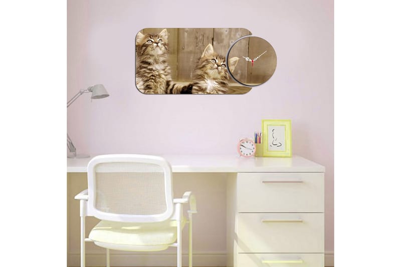 2-Delar - Flerfärgad - Inredning - Väggdekor - V äggklocka & väggur