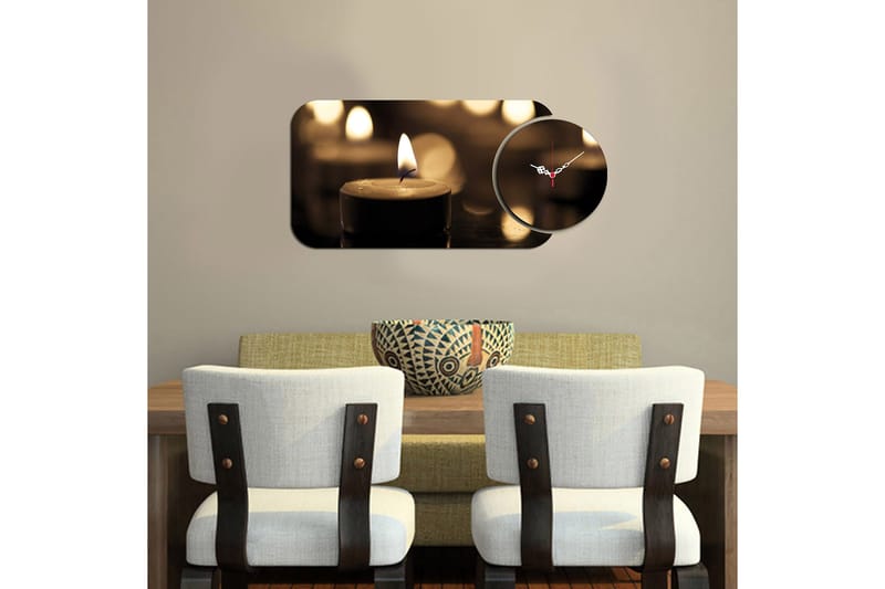 2-Delar - Flerfärgad - Inredning - Väggdekor - Väggklocka & väggur