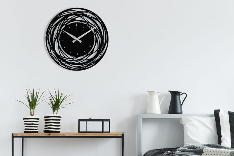 Achterdis Väggklocka Abstrakt, Svart