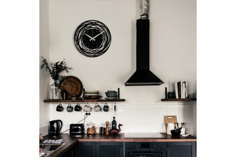 Achterdis Väggklocka Abstrakt - Svart - Inredning - Väggdekor - Väggklocka & väggur