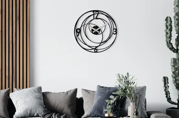 Achterdis Väggklocka Cirklar - Svart - Inredning - Väggdekor - Väggklocka & väggur