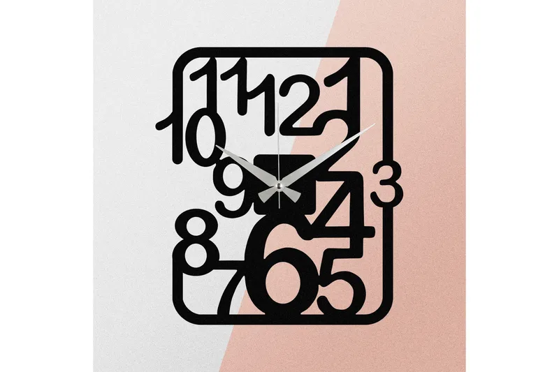 Achterdis Väggklocka Fyrkantig - Svart - Inredning - Väggdekor - Väggklocka & väggur