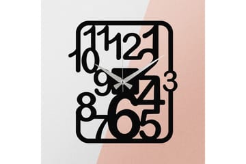 Achterdis Väggklocka Fyrkantig - Svart - Inredning - Väggdekor - Väggklocka & väggur