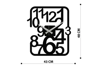 Achterdis Väggklocka Fyrkantig - Svart - Inredning - Väggdekor - Väggklocka & väggur