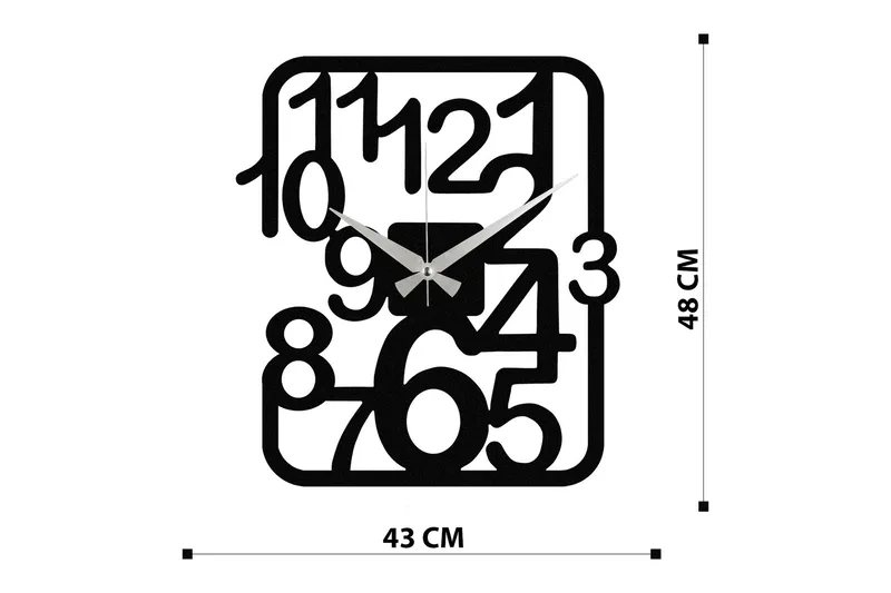 Achterdis Väggklocka Fyrkantig - Svart - Inredning - Väggdekor - Väggklocka & väggur