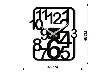 Achterdis Väggklocka Fyrkantig - Svart - Inredning - Väggdekor - Väggklocka & väggur