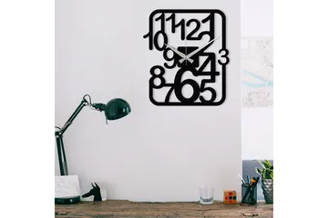 Achterdis Väggklocka Fyrkantig - Svart - Inredning - Väggdekor - Väggklocka & väggur