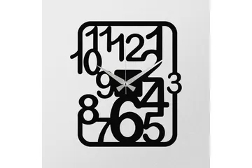 Achterdis Väggklocka Fyrkantig - Svart - Inredning - Väggdekor - Väggklocka & väggur