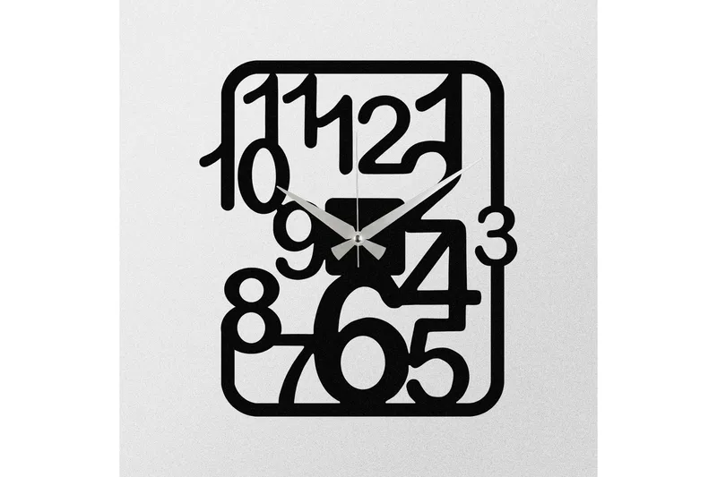 Achterdis Väggklocka Fyrkantig - Svart - Inredning - Väggdekor - Väggklocka & väggur