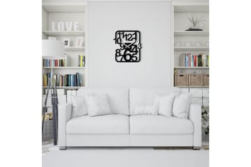 Achterdis Väggklocka Fyrkantig - Svart - Inredning - Väggdekor - Väggklocka & väggur