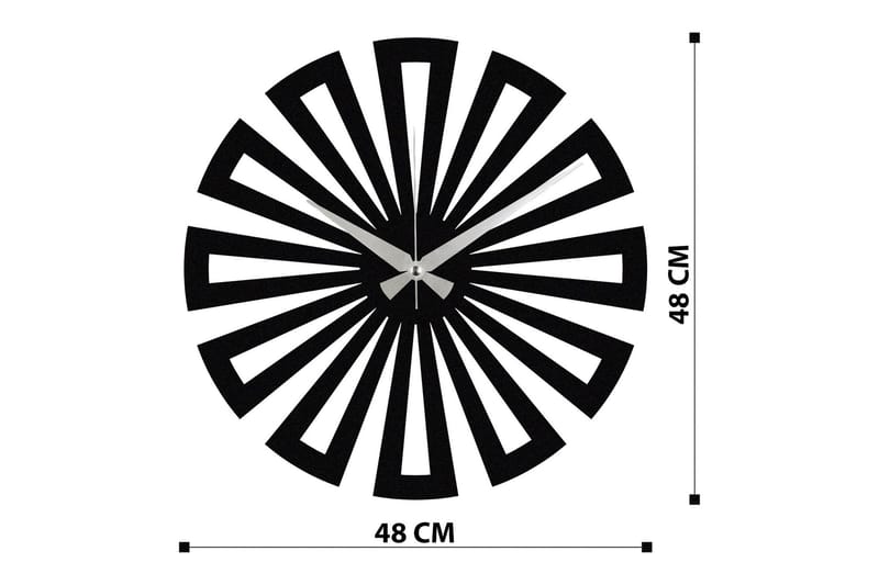 Achterdis Väggklocka Fyrkantiga Mönster - Svart - Inredning - Väggdekor - Väggklocka & väggur