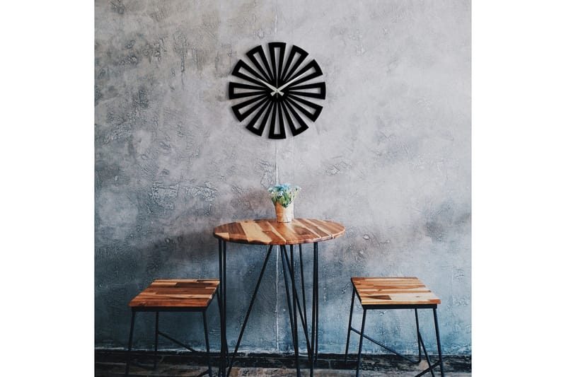 Achterdis Väggklocka Fyrkantiga Mönster - Svart - Inredning - Väggdekor - Väggklocka & väggur