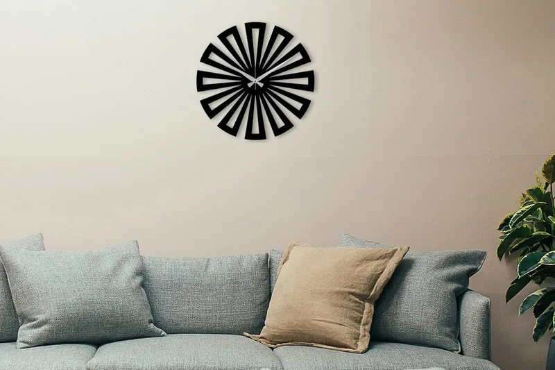 Achterdis Väggklocka Fyrkantiga Mönster - Svart - Inredning - Väggdekor - Väggklocka & väggur