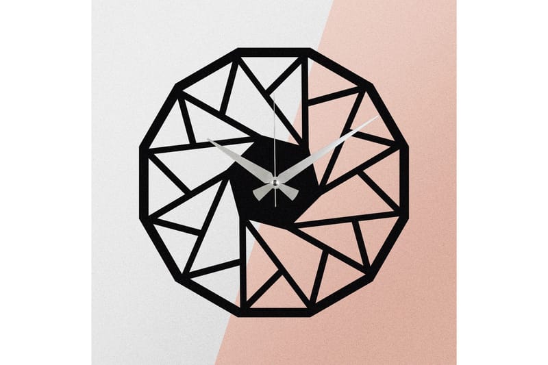 Achterdis Väggklocka Triangel Mönster - Svart - Inredning - Väggdekor - Väggklocka & väggur