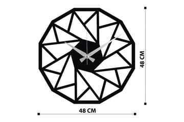 Achterdis Väggklocka Triangel Mönster - Svart - Inredning - Väggdekor - Väggklocka & väggur