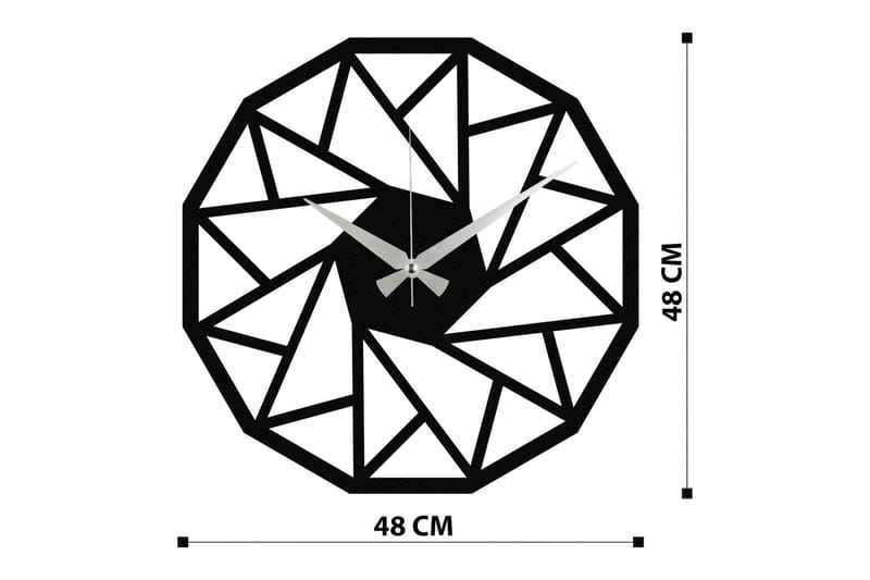 Achterdis Väggklocka Triangel Mönster - Svart - Inredning - Väggdekor - Väggklocka & väggur