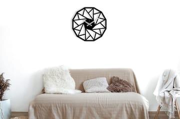 Achterdis Väggklocka Triangel Mönster - Svart - Inredning - Väggdekor - Väggklocka & väggur
