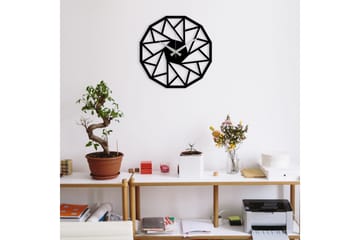 Achterdis Väggklocka Triangel Mönster - Svart - Inredning - Väggdekor - Väggklocka & väggur