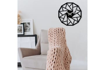 Achterdis Väggklocka Triangel Mönster - Svart - Inredning - Väggdekor - Väggklocka & väggur