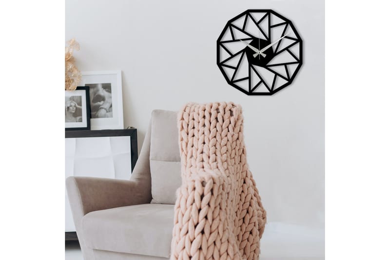 Achterdis Väggklocka Triangel Mönster - Svart - Inredning - Väggdekor - Väggklocka & väggur