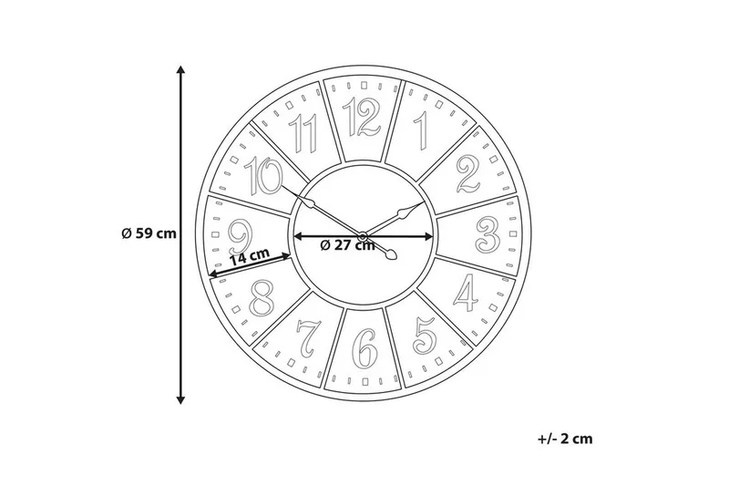 Boswil Väggklocka 59 cm - Flerfärgad - Inredning - Väggdekor - Väggklocka & väggur
