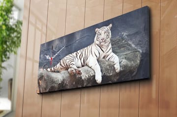 Canvasmålning Dekorativ med Klocka - Flerfärgad - Inredning - Väggdekor - Väggklocka & väggur
