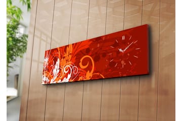 Canvasmålning Dekorativ med Klocka - Flerfärgad - Inredning - Väggdekor - Väggklocka & väggur