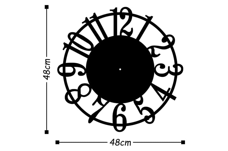 Dekoration Väggklocka - Svart - Inredning - Väggdekor - Väggklocka & väggur