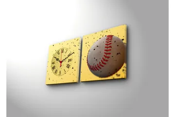 Dekorativ Canvasmålning med Klocka 2 Delar - Flerfärgad - Inredning - Väggdekor - Väggklocka & väggur