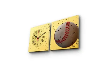 Dekorativ Canvasmålning med Klocka 2 Delar - Flerfärgad - Inredning - Väggdekor - Väggklocka & väggur