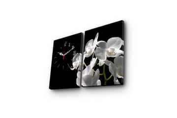 Dekorativ Canvasmålning med Klocka 2 Delar - Flerfärgad - Inredning - Väggdekor - Väggklocka & väggur